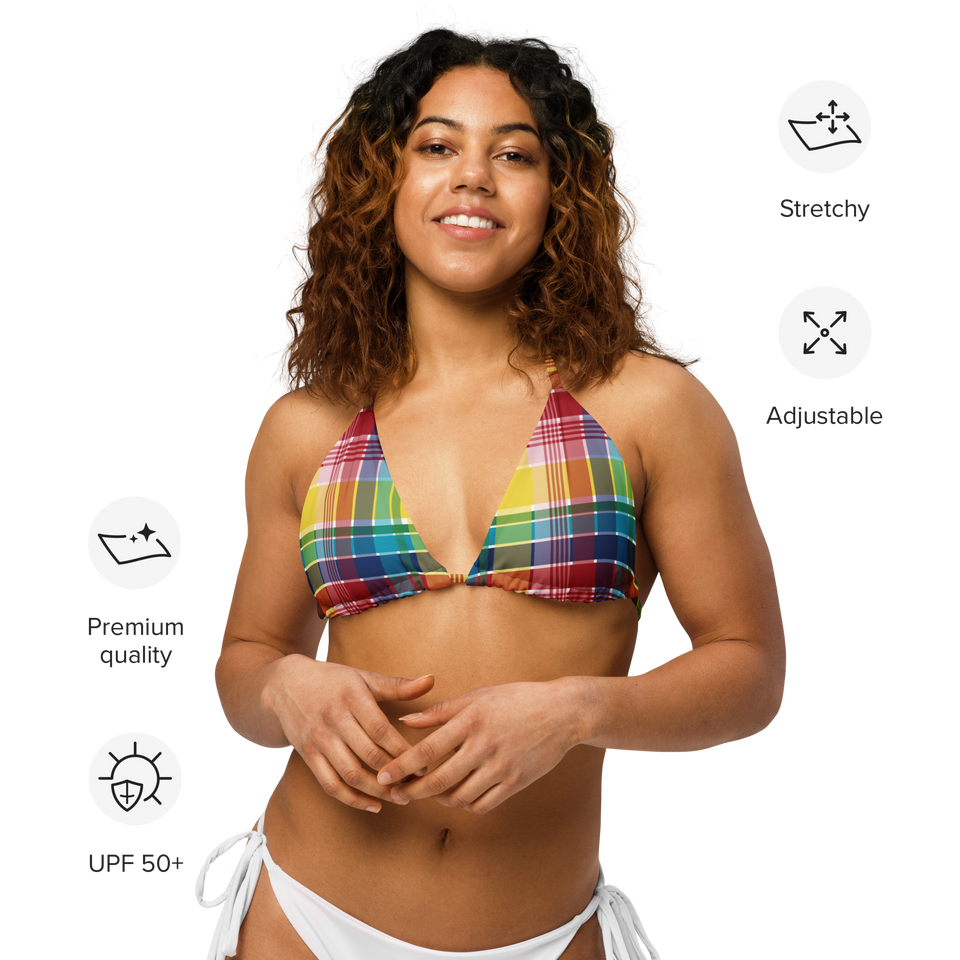 新品未使用　SEASON BIKINI Virgin Islands Madras recycled string bikini top – Caribbean Gearz