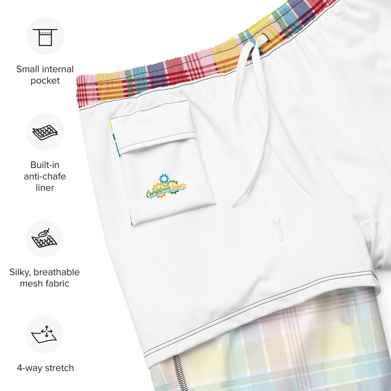 Virgin Islands Madras Men's Swim Trunks