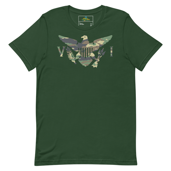 【IONSEOUL】Haifa camo V-neck over T-shirt 4JH539 unisex-staple-t-shirt-forest-