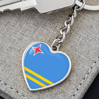 Thumbnail for Aruba Flag Heart Keychain
