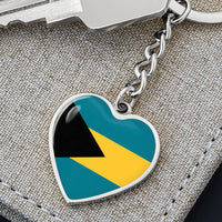 Thumbnail for Bahamas Flag Heart Keychain