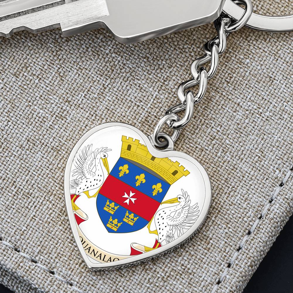 St. Barths Flag Heart Keychain