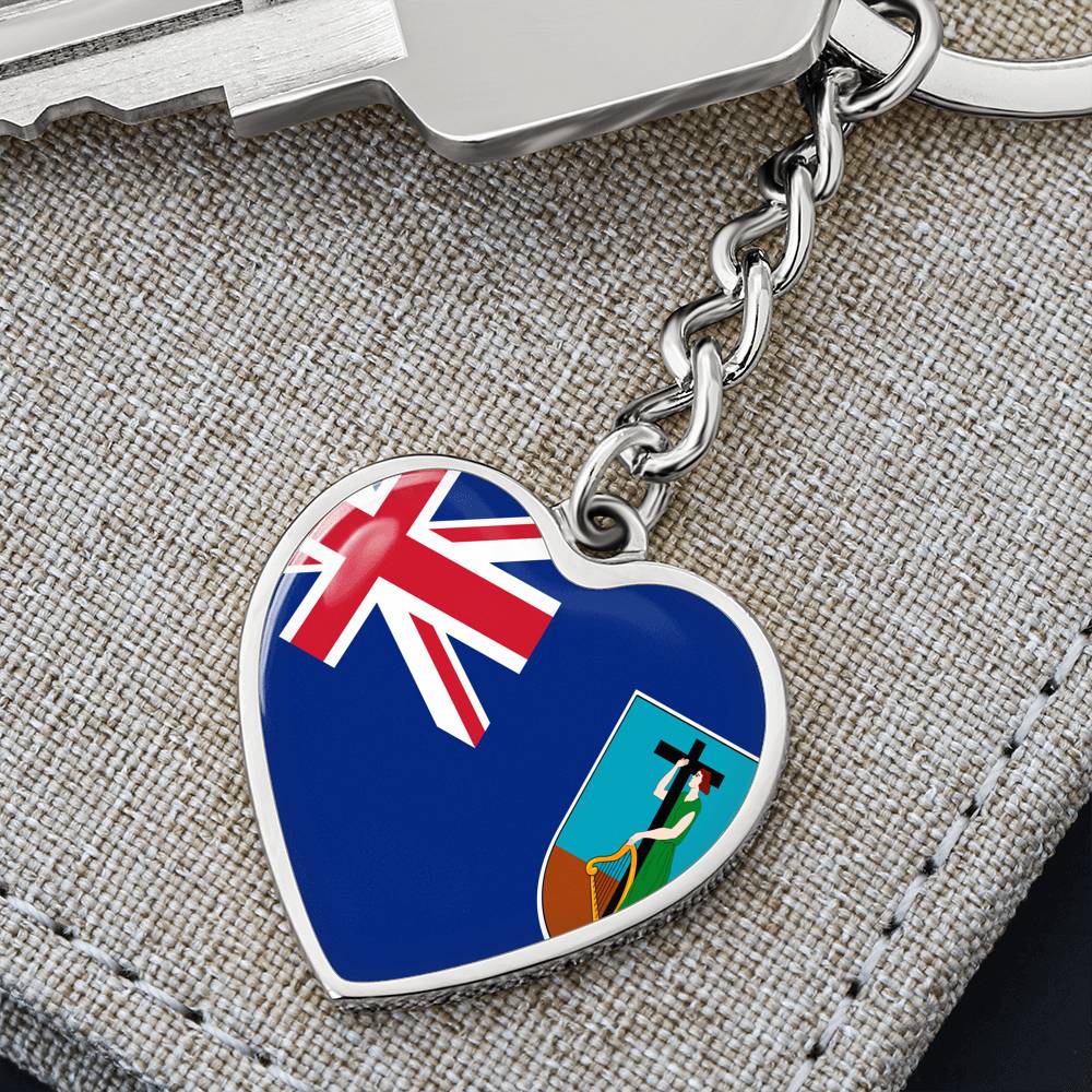 Montserrat Flag Heart Keychain