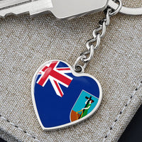 Thumbnail for Montserrat Flag Heart Keychain