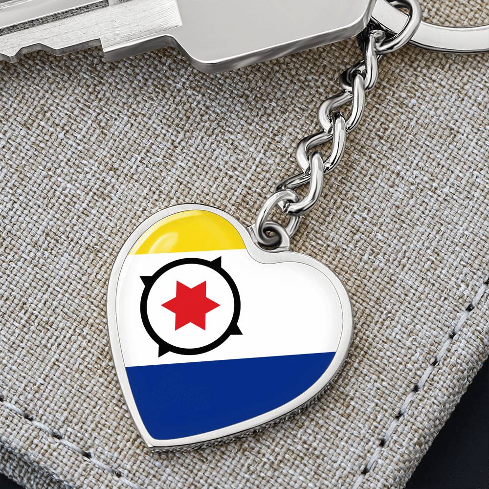 Bonaire Flag Heart Keychain