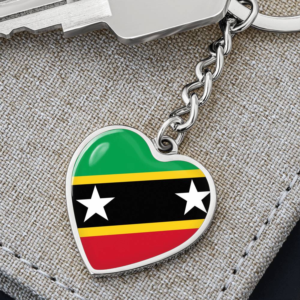 St. Kitts and Nevis Heart Keychain