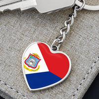 Thumbnail for St. Eustatious Flag Heart Keychain