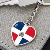Thumbnail for Dominican Republic Flag Heart Keychain