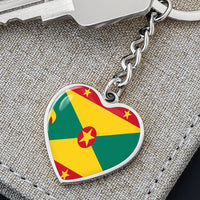 Thumbnail for Grenada Flag Heart Keychain