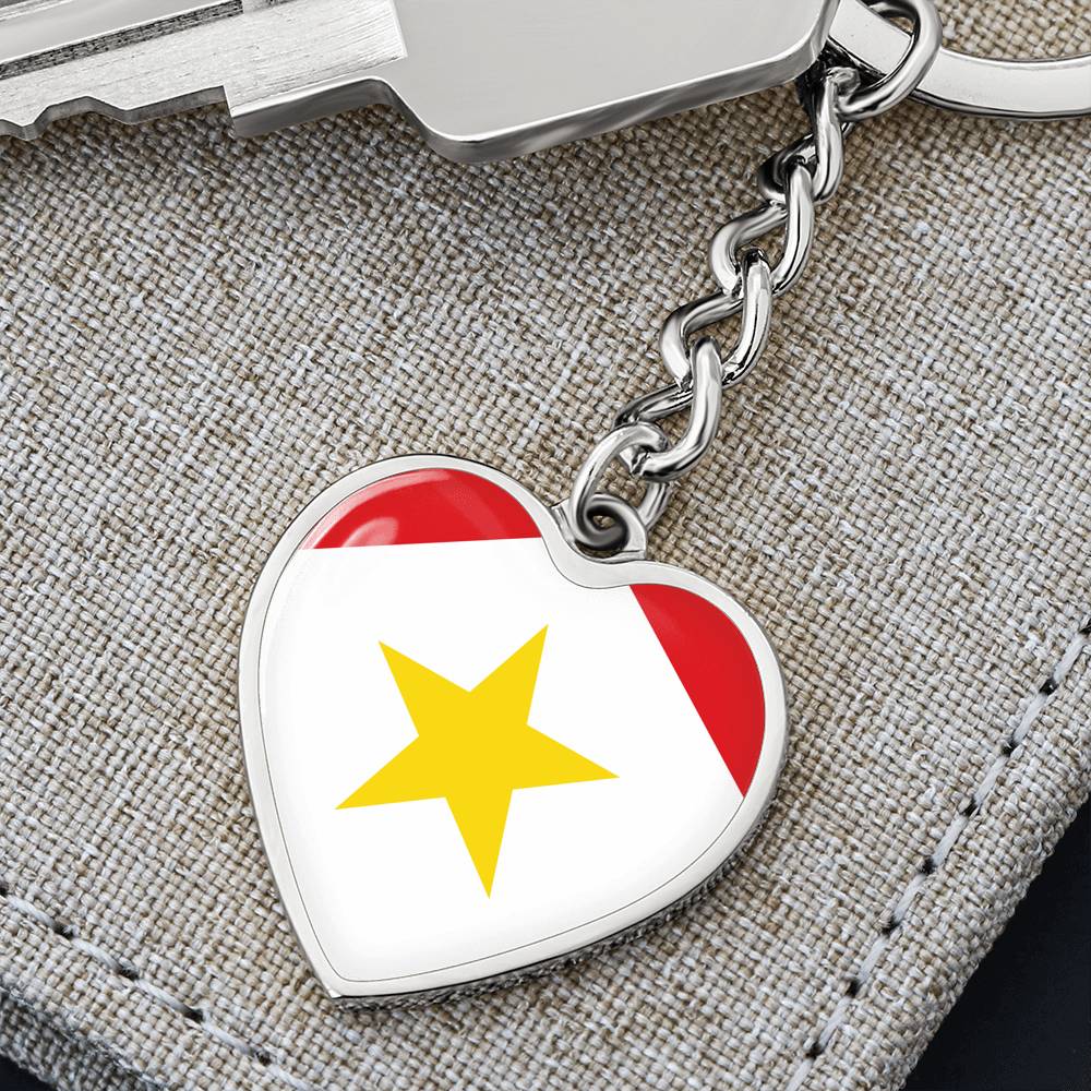 Saba Flag Heart Keychain