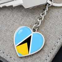 Thumbnail for St. Lucia Flag Heart Keychain