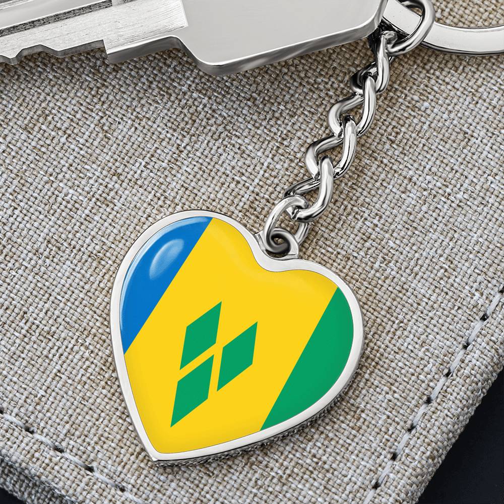 St. Vincent and the Grenadines Heart Keychain