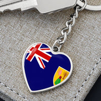 Thumbnail for Turks and Caicos Flag Heart Keychain