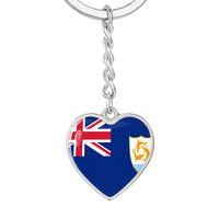 Thumbnail for Anguilla Flag Heart Keychain