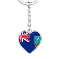 Thumbnail for Montserrat Flag Heart Keychain