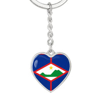 Thumbnail for Sint Eustatious Flag Heart Keychain