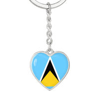 Thumbnail for St. Lucia Flag Heart Keychain