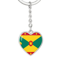 Thumbnail for Grenada Flag Heart Keychain