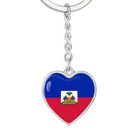 Thumbnail for Haiti Flag Heart Keychain