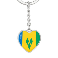 Thumbnail for St. Vincent and the Grenadines Heart Keychain
