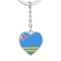 Thumbnail for Aruba Flag Heart Keychain