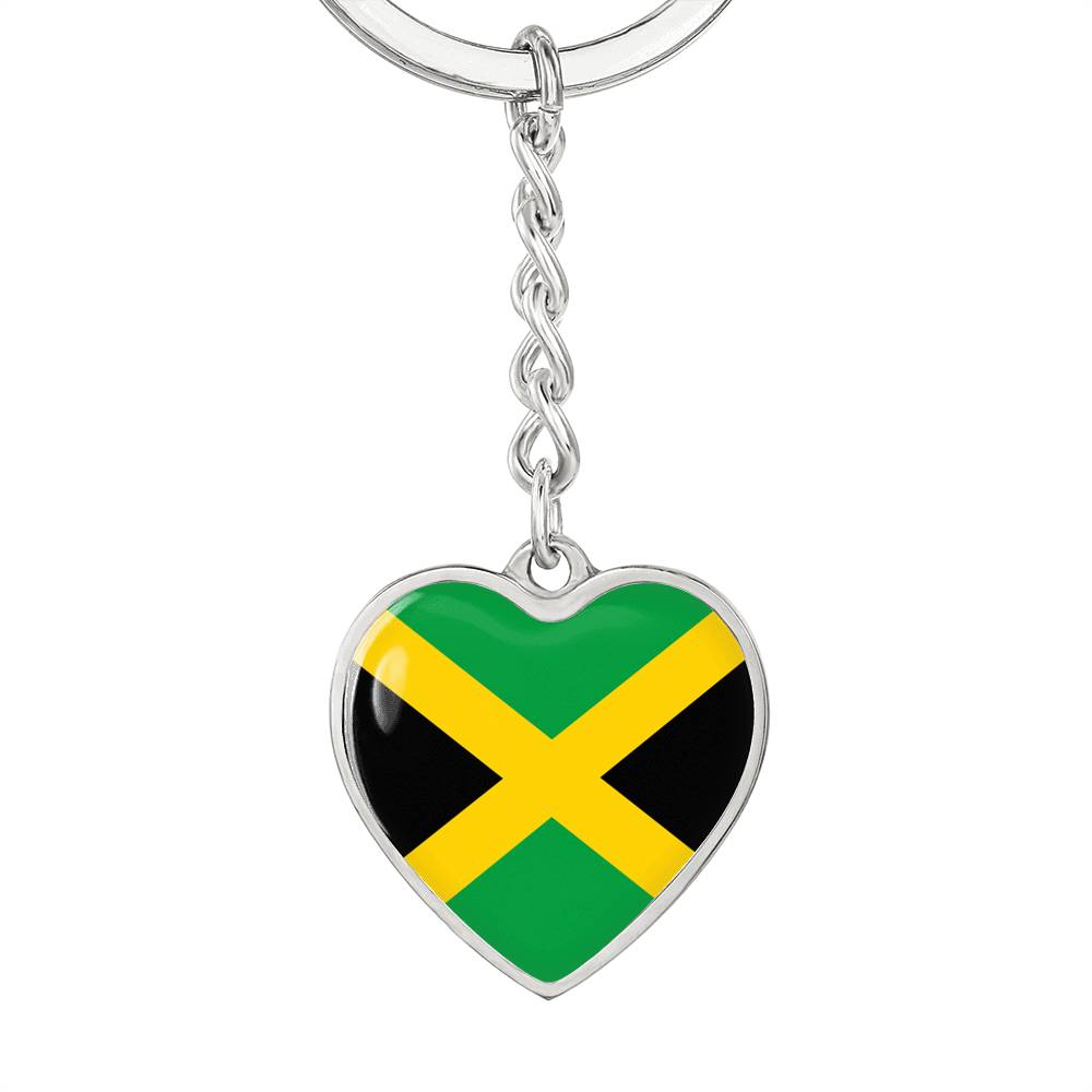 Jamaica Flag Heart Keychain