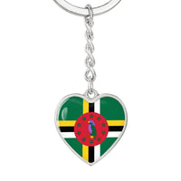 Thumbnail for Dominica Flag Heart Keychain