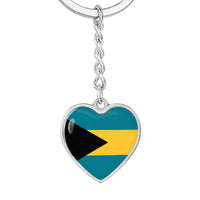Thumbnail for Bahamas Flag Heart Keychain