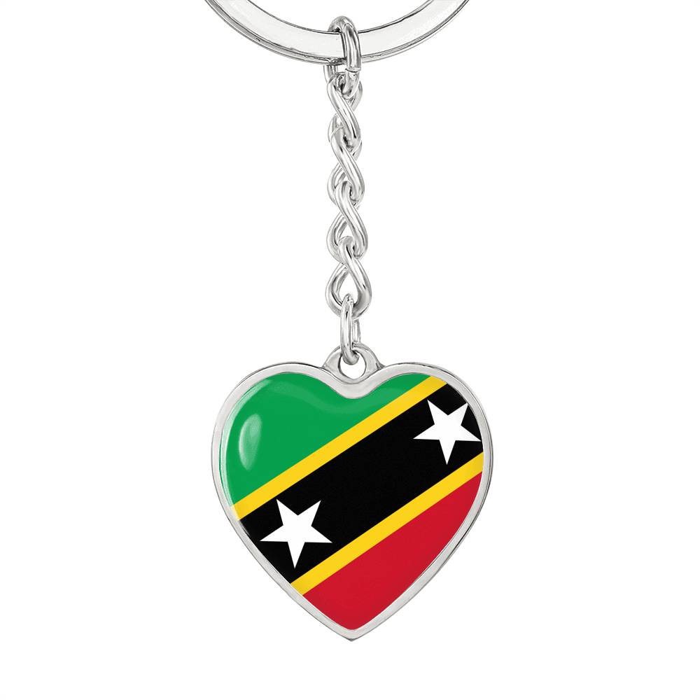 St. Kitts and Nevis Heart Keychain