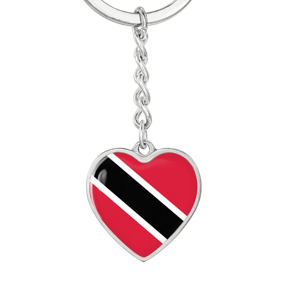 Trinidad and Tobago Flag Heart Keychain