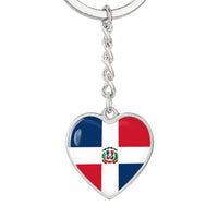 Thumbnail for Dominican Republic Flag Heart Keychain