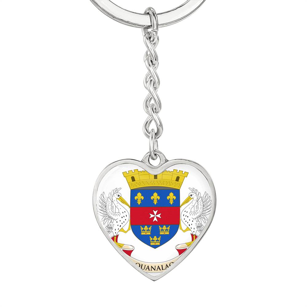 St. Barths Flag Heart Keychain
