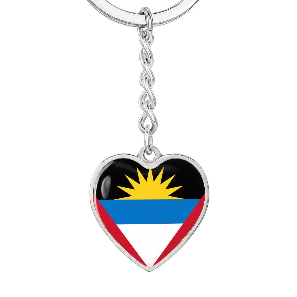 Antigua & Barbuda Flag Heart Keychain