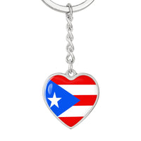Thumbnail for Puerto Rico Flag Heart Keychain
