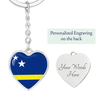 Thumbnail for Curacao Flag Heart Keychain