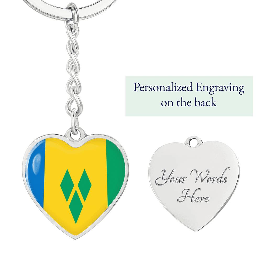 St. Vincent and the Grenadines Heart Keychain