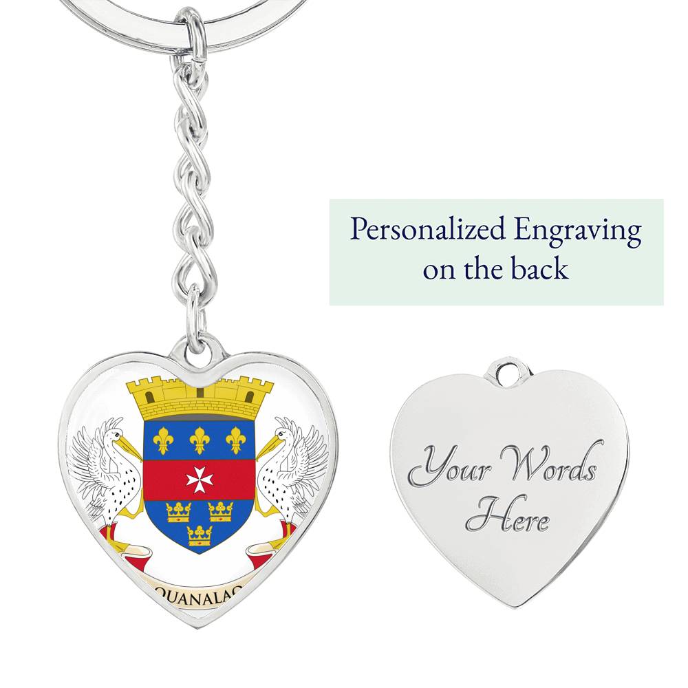 St. Barths Flag Heart Keychain