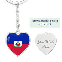 Thumbnail for Haiti Flag Heart Keychain