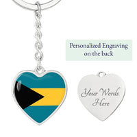 Thumbnail for Bahamas Flag Heart Keychain