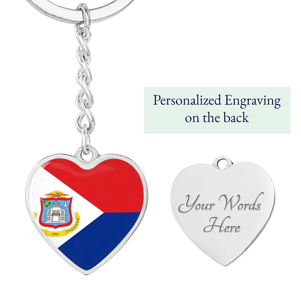 St. Eustatious Flag Heart Keychain