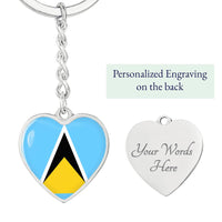 Thumbnail for St. Lucia Flag Heart Keychain