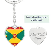 Thumbnail for Grenada Flag Heart Keychain