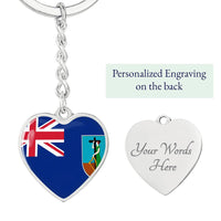 Thumbnail for Montserrat Flag Heart Keychain
