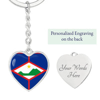 Thumbnail for Sint Eustatious Flag Heart Keychain