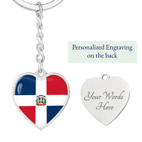 Thumbnail for Dominican Republic Flag Heart Keychain