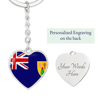 Thumbnail for Turks and Caicos Flag Heart Keychain