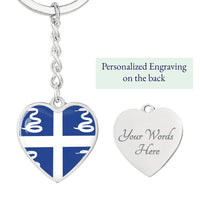 Thumbnail for Martinique Flag Heart Keychain