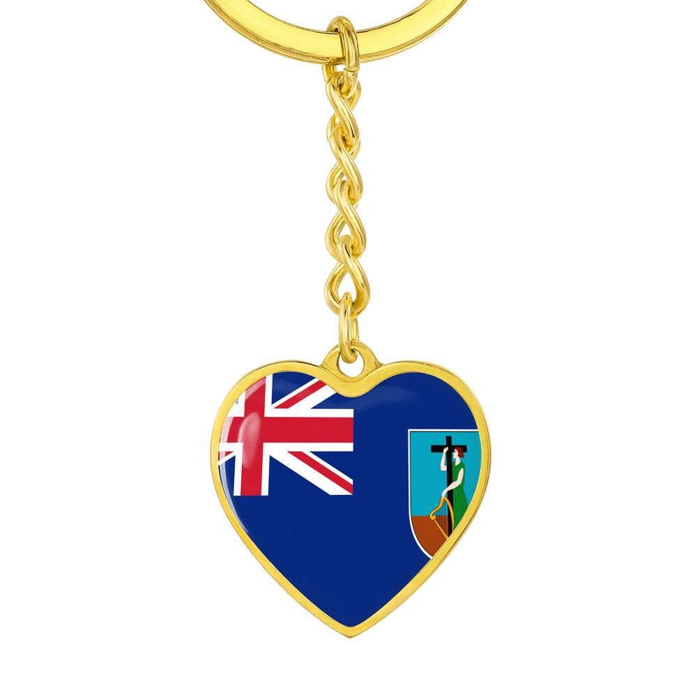 Montserrat Flag Heart Keychain