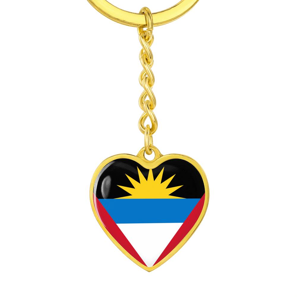 Antigua & Barbuda Flag Heart Keychain