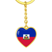 Thumbnail for Haiti Flag Heart Keychain